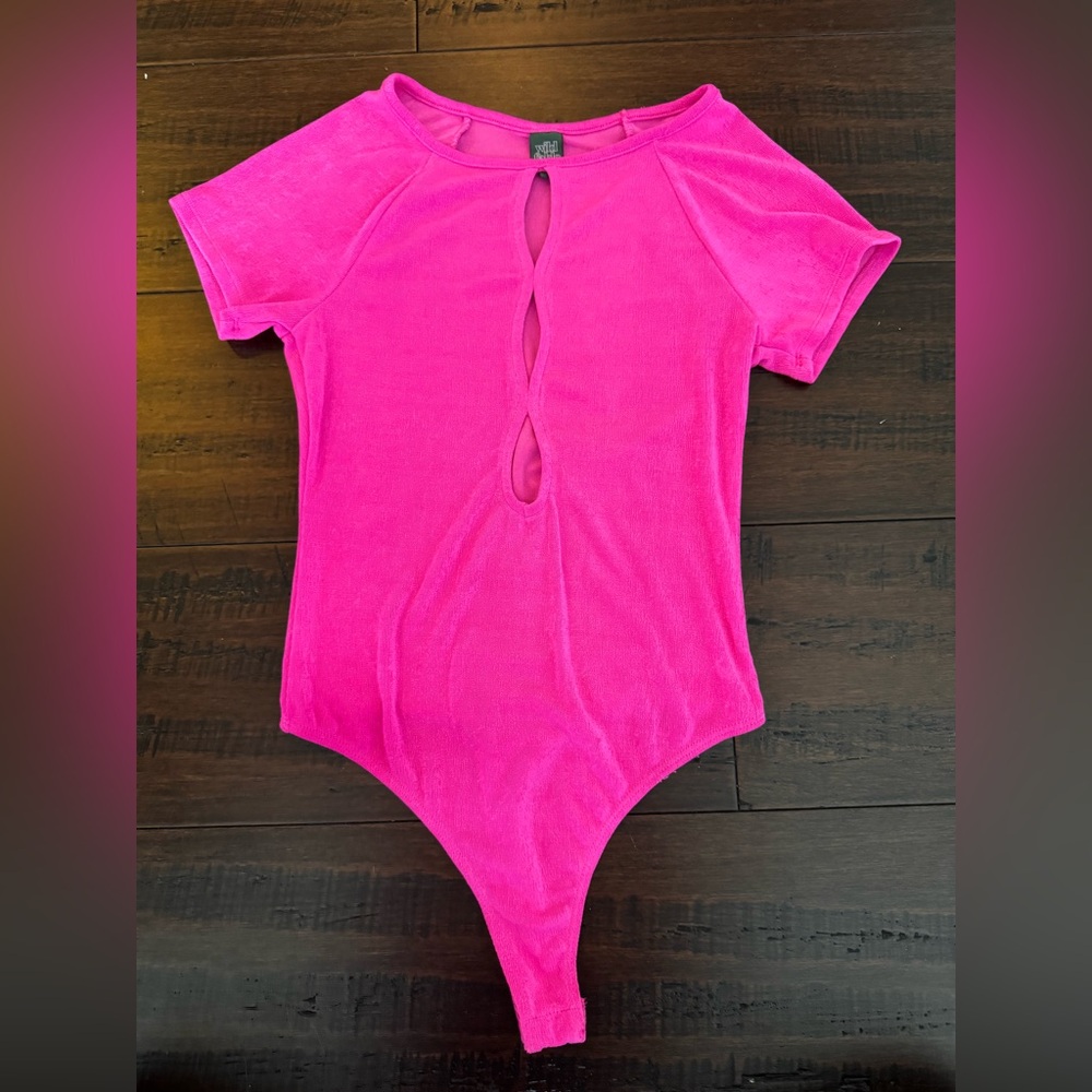 Pink Cut Out Short Sleeve Bodysuit